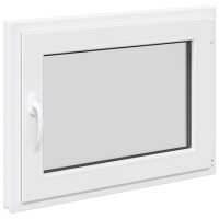 Produktbild för Källarfönster RISOR 80 x 70 cm PVC och glas Vit