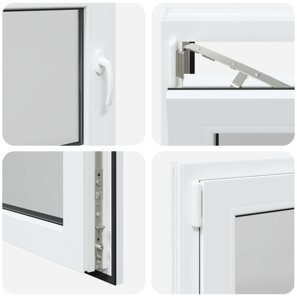 Produktbild för Källarfönster RISOR 80 x 70 cm PVC och glas Vit