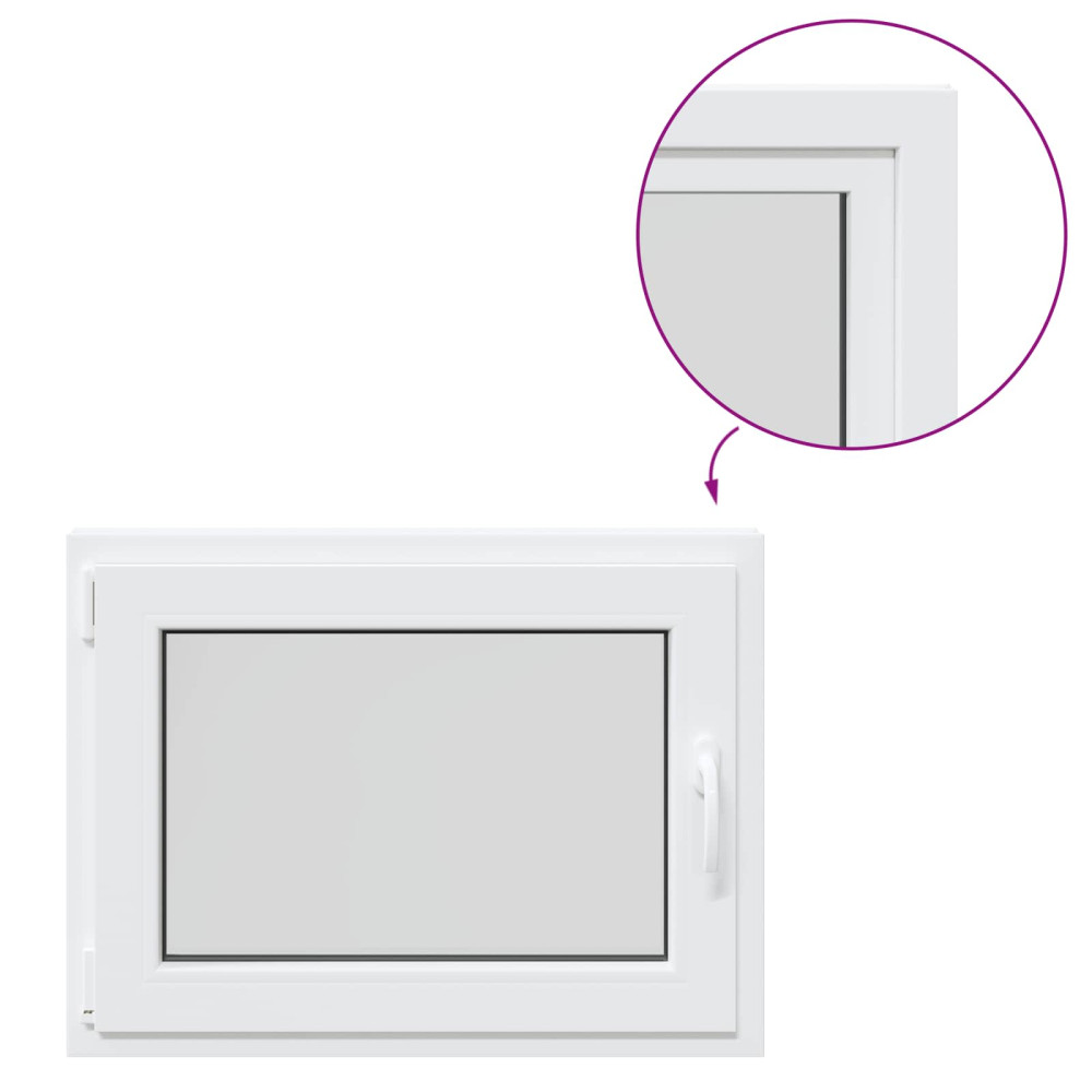 Produktbild för Källarfönster RISOR 80 x 70 cm PVC och glas Vit