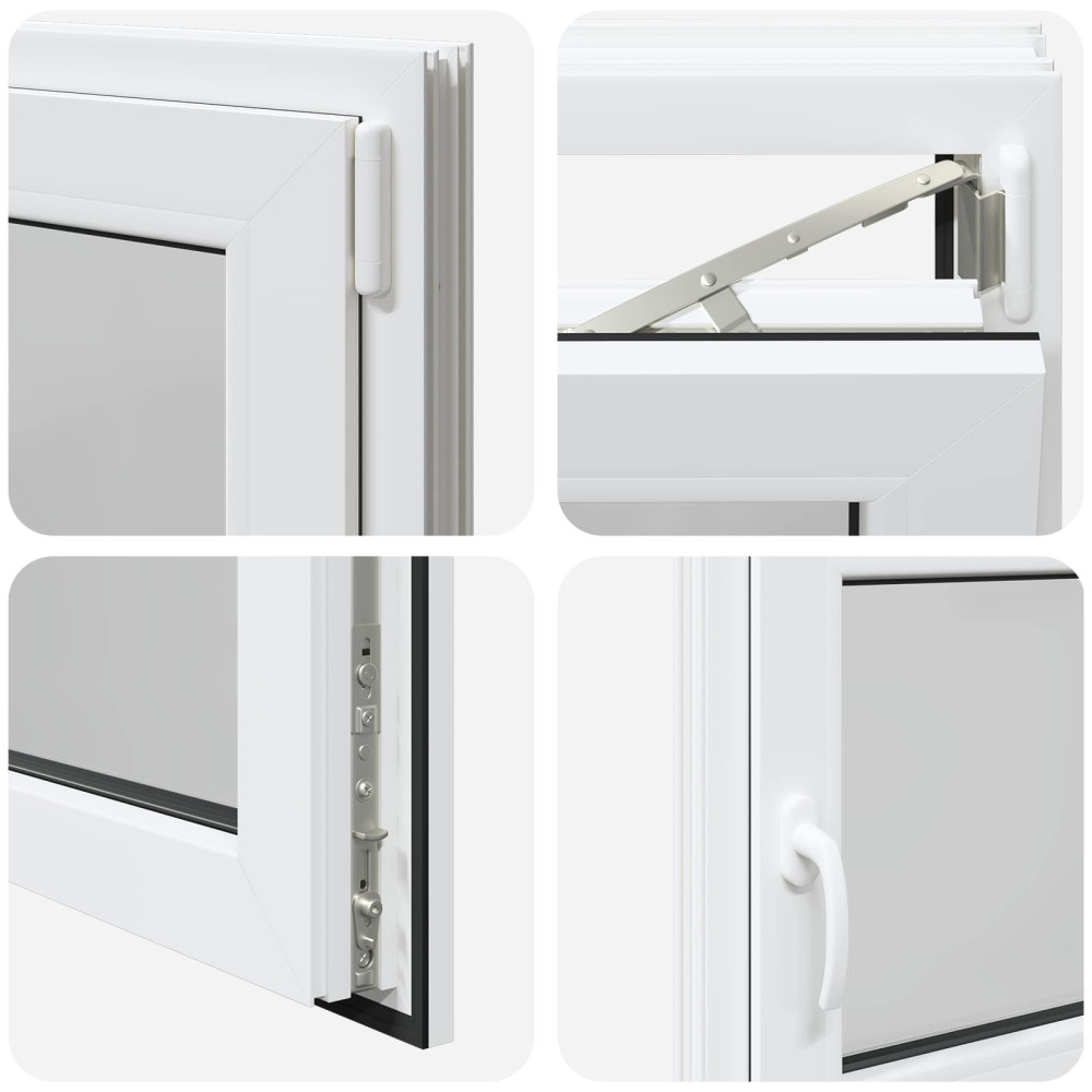 Produktbild för Källarfönster RISOR 90 x 50 cm PVC och glas Vit