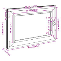 Produktbild för Källarfönster RISOR 90 x 50 cm PVC och glas Vit