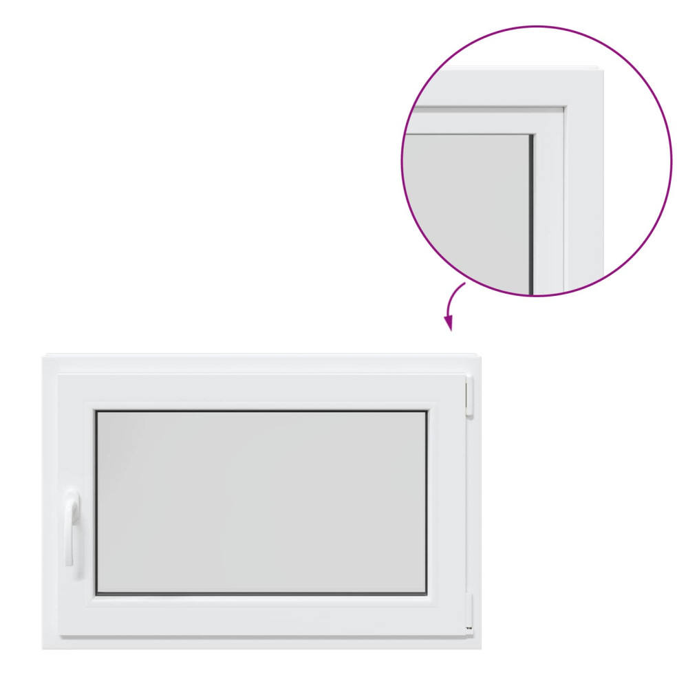 Produktbild för Källarfönster RISOR 90 x 60 cm PVC och glas Vit