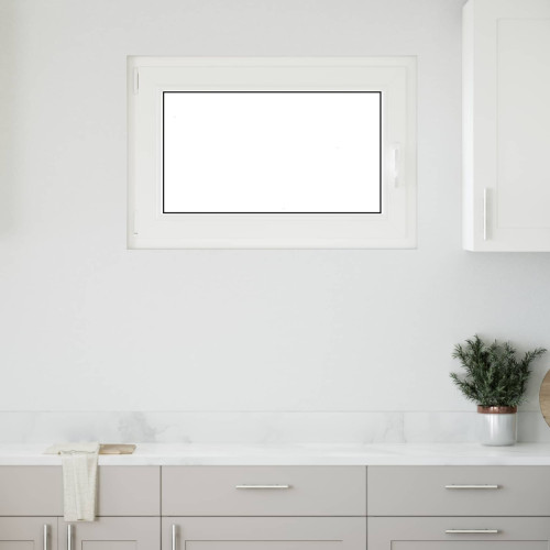 vidaXL Källarfönster RISOR 90 x 60 cm PVC och glas Vit