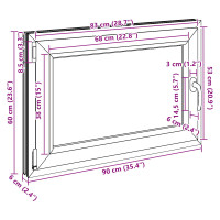 Produktbild för Källarfönster RISOR 90 x 60 cm PVC och glas Vit