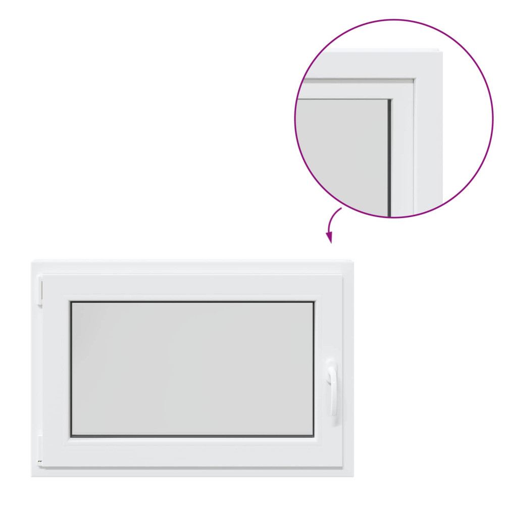 Produktbild för Källarfönster RISOR 90 x 60 cm PVC och glas Vit