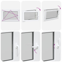 Produktbild för Källarfönster RISOR 90 x 60 cm PVC och glas Vit