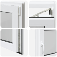 Produktbild för Källarfönster RISOR 90 x 70 cm PVC och glas Vit