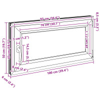Produktbild för Källarfönster RISOR 100 x 50 cm PVC och glas Vit