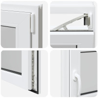 Produktbild för Källarfönster RISOR 100 x 50 cm PVC och glas Vit