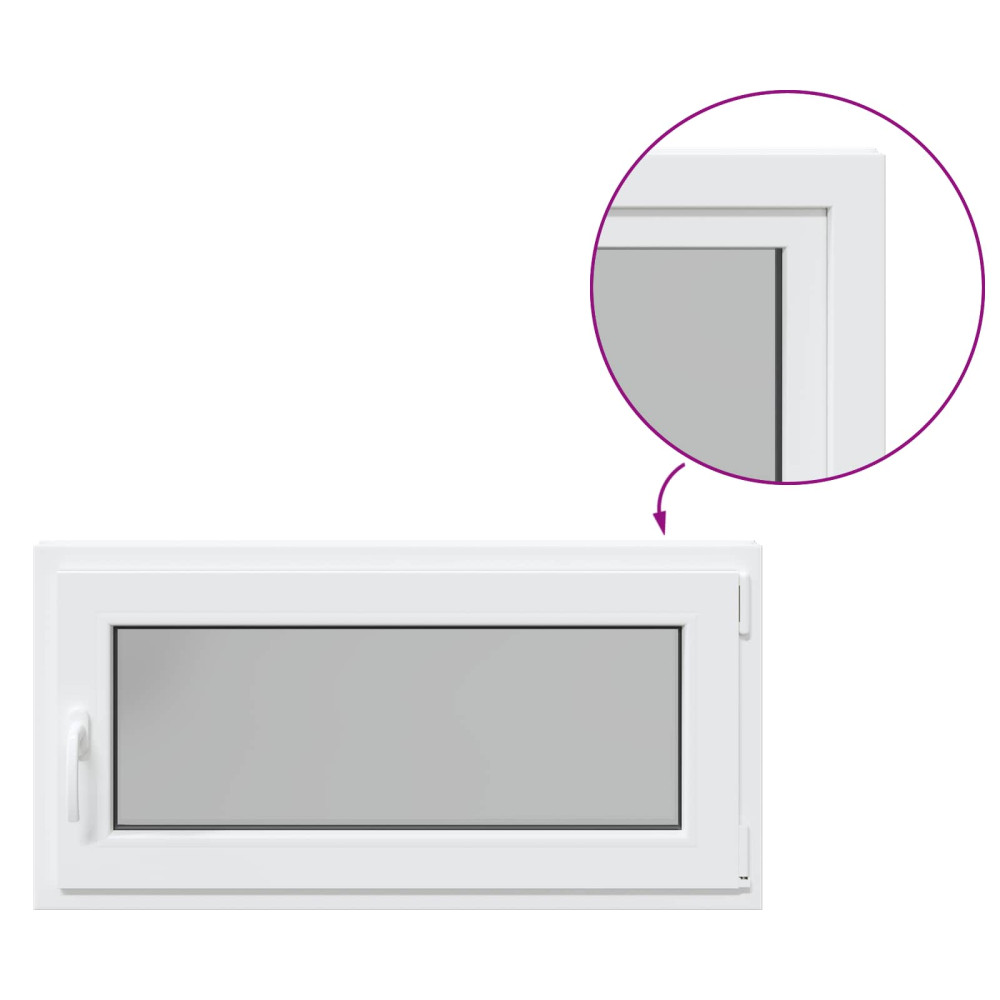 Produktbild för Källarfönster RISOR 100 x 50 cm PVC och glas Vit