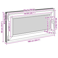 Produktbild för Källarfönster RISOR 100 x 50 cm PVC och glas Vit