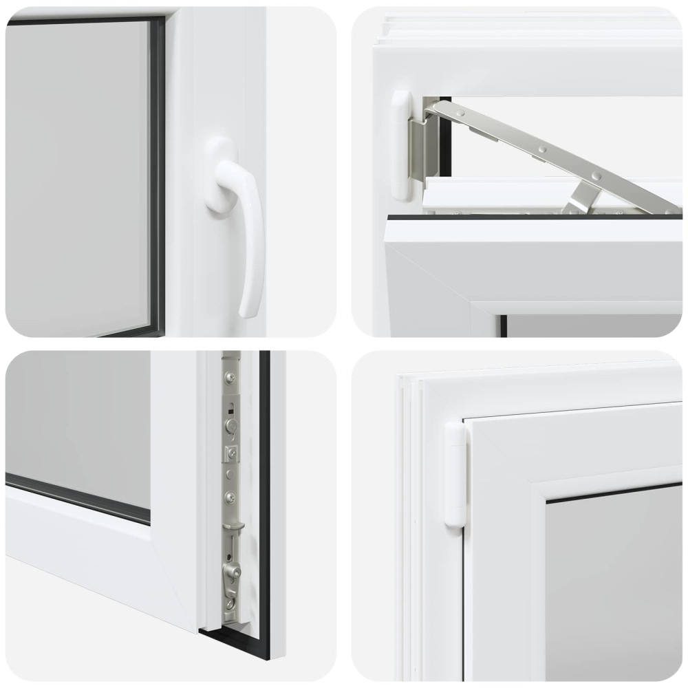 Produktbild för Källarfönster RISOR 100 x 50 cm PVC och glas Vit