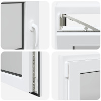 Produktbild för Källarfönster RISOR 100 x 50 cm PVC och glas Vit