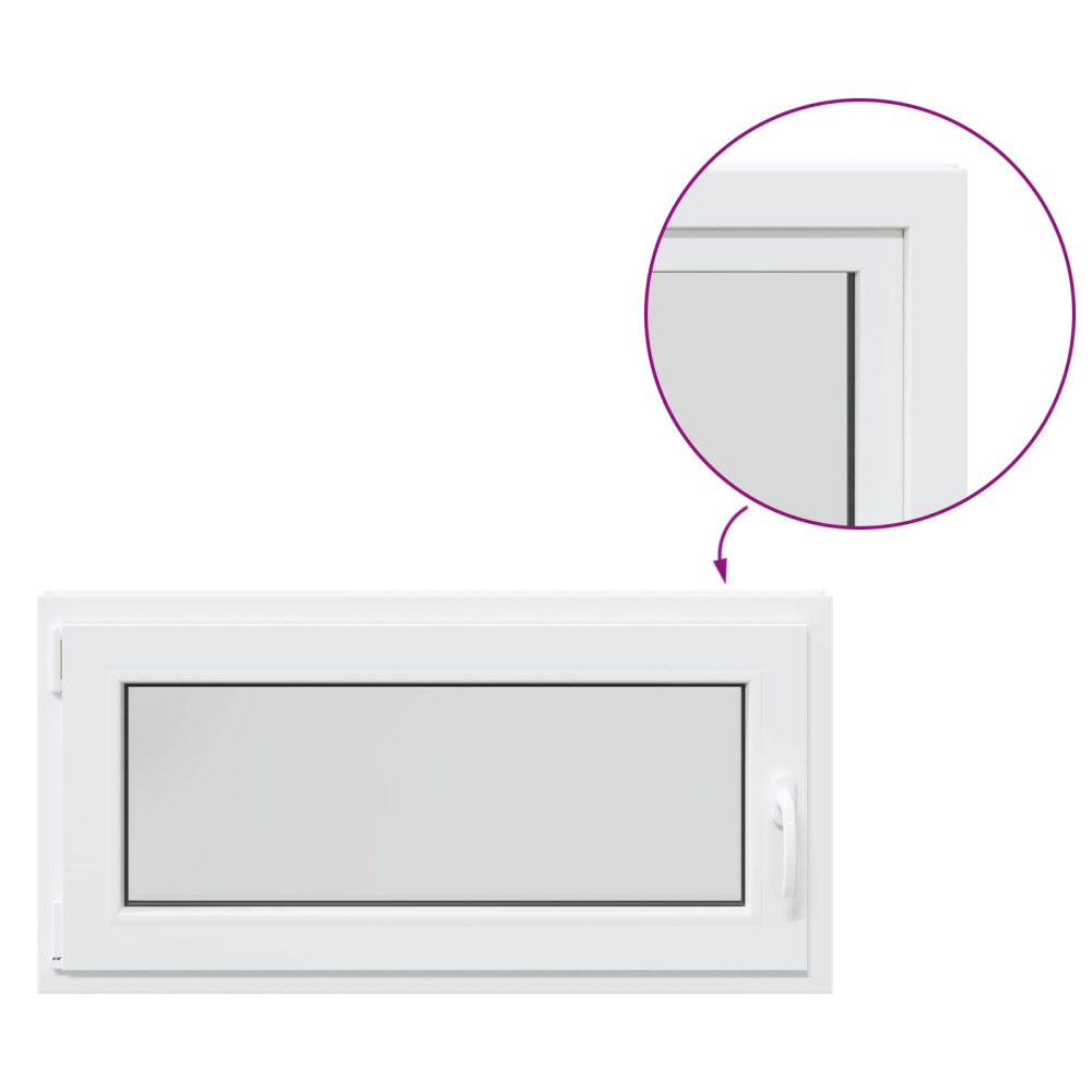 Produktbild för Källarfönster RISOR 100 x 50 cm PVC och glas Vit