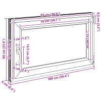 Produktbild för Källarfönster RISOR 100 x 60 cm PVC och glas Vit