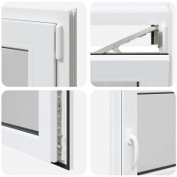 Produktbild för Källarfönster RISOR 100 x 60 cm PVC och glas Vit