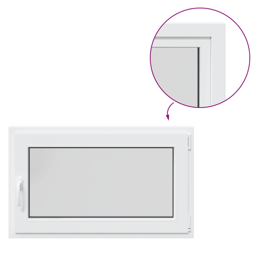Produktbild för Källarfönster RISOR 100 x 60 cm PVC och glas Vit