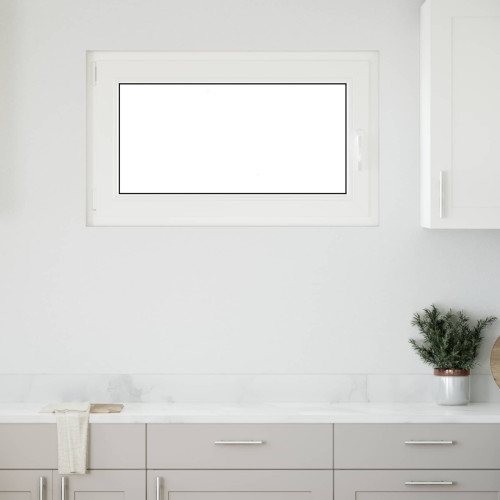vidaXL Källarfönster RISOR 100 x 60 cm PVC och glas Vit