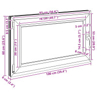 Produktbild för Källarfönster RISOR 100 x 60 cm PVC och glas Vit