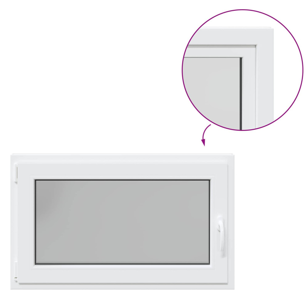 Produktbild för Källarfönster RISOR 100 x 60 cm PVC och glas Vit