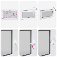 Produktbild för Källarfönster RISOR 100 x 60 cm PVC och glas Vit