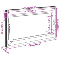 Produktbild för Källarfönster RISOR 100 x 70 cm PVC och glas Vit