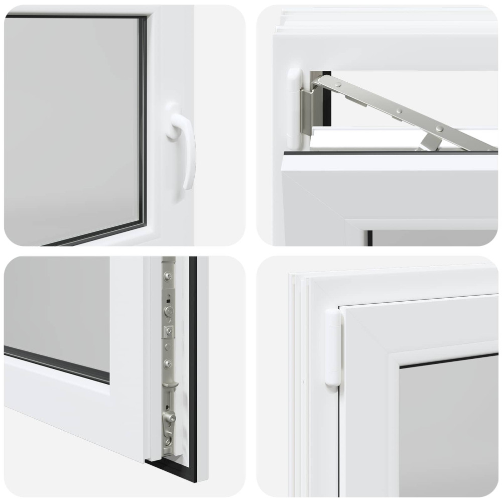 Produktbild för Källarfönster RISOR 100 x 70 cm PVC och glas Vit