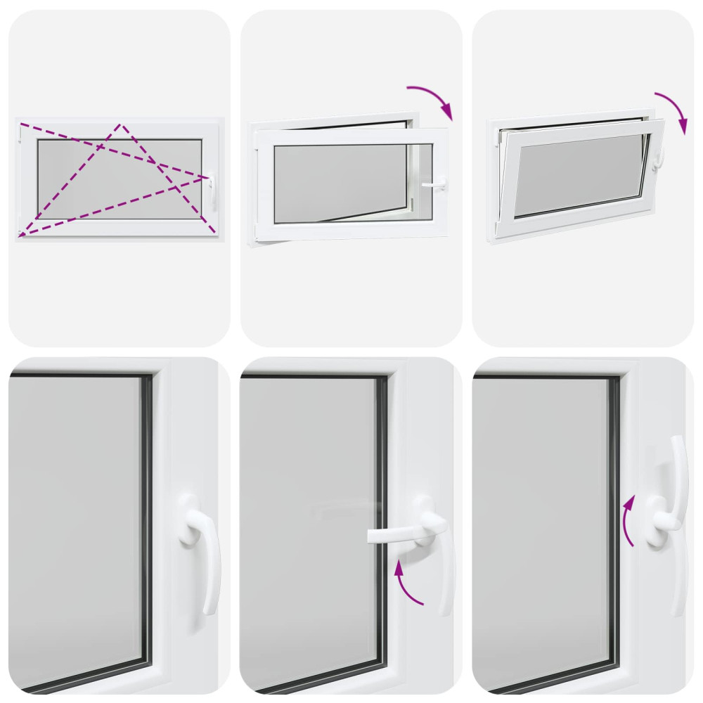 Produktbild för Källarfönster RISOR 100 x 70 cm PVC och glas Vit