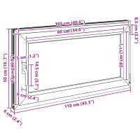 Produktbild för Källarfönster RISOR 110 x 50 cm PVC och glas Vit