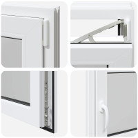 Produktbild för Källarfönster RISOR 110 x 50 cm PVC och glas Vit