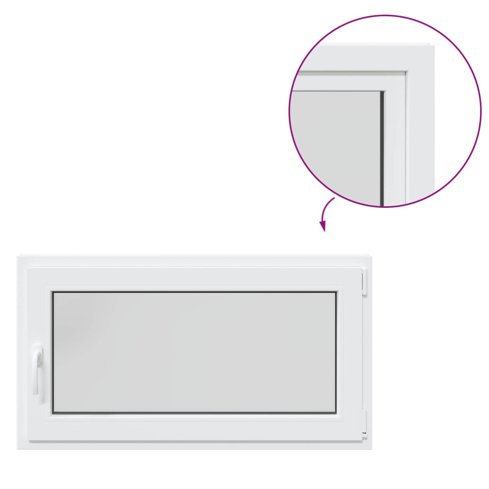 Produktbild för Källarfönster RISOR 110 x 50 cm PVC och glas Vit