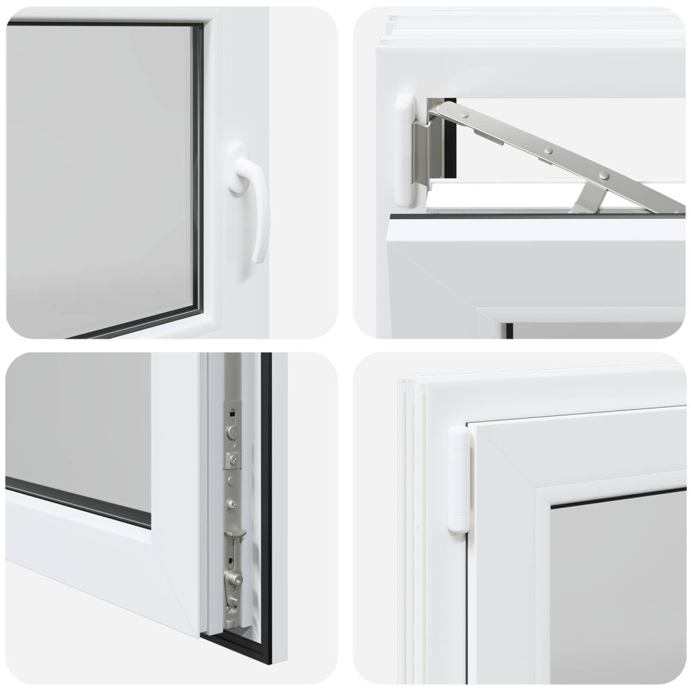 Produktbild för Källarfönster RISOR 110 x 50 cm PVC och glas Vit