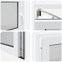 Produktbild för Källarfönster RISOR 110 x 50 cm PVC och glas Vit