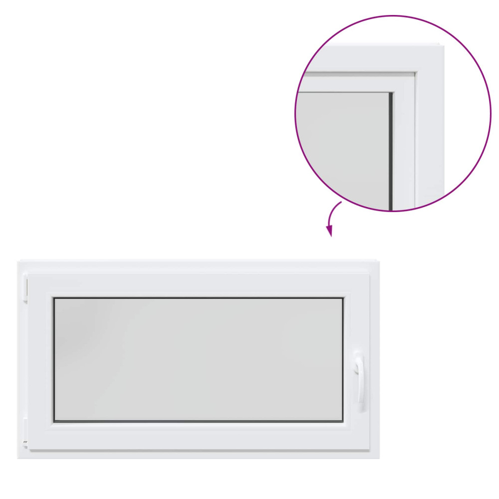 Produktbild för Källarfönster RISOR 110 x 50 cm PVC och glas Vit