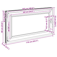 Produktbild för Källarfönster RISOR 110 x 60 cm PVC och glas Vit