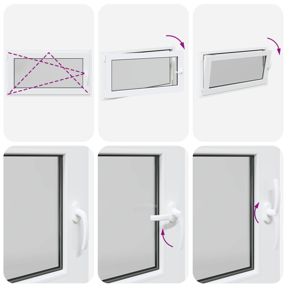 Produktbild för Källarfönster RISOR 110 x 60 cm PVC och glas Vit