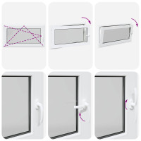 Produktbild för Källarfönster RISOR 110 x 60 cm PVC och glas Vit