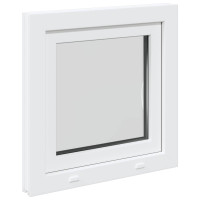 Produktbild för Källarfönster RISOR 50 x 50 cm PVC och glas Vit