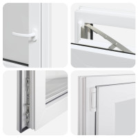 Produktbild för Källarfönster RISOR 50 x 50 cm PVC och glas Vit
