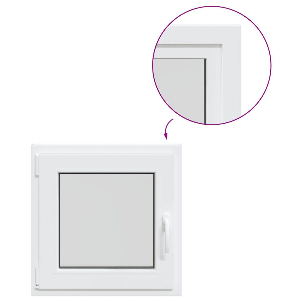 Produktbild för Källarfönster RISOR 50 x 50 cm PVC och glas Vit
