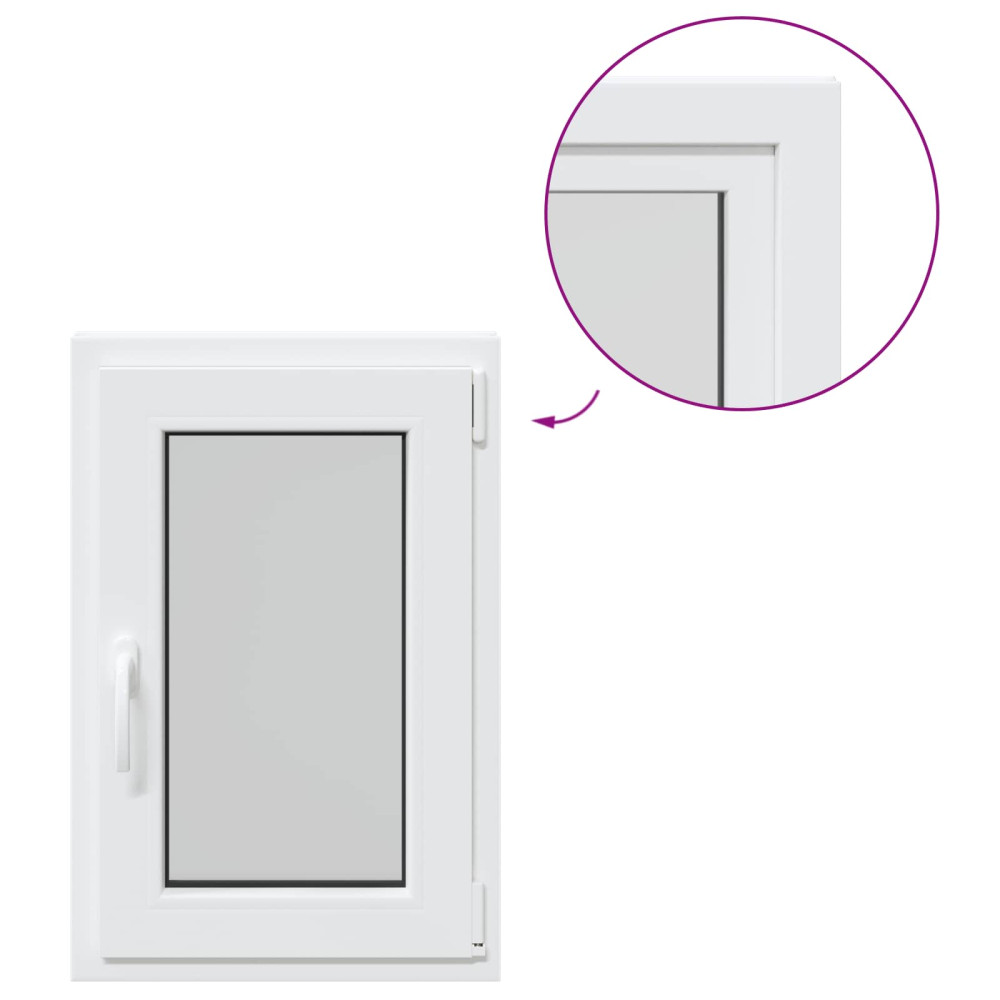 Produktbild för Källarfönster RISOR 50 x 75 cm PVC och glas Vit
