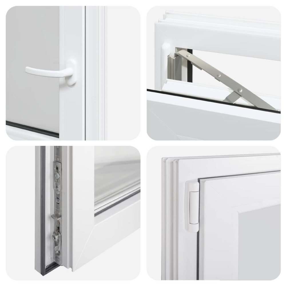 Produktbild för Källarfönster RISOR 60 x 60 cm PVC och glas Vit