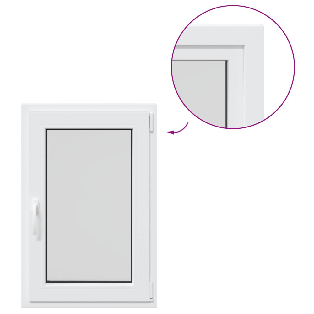 Produktbild för Källarfönster RISOR 60 x 90 cm PVC och glas Vit