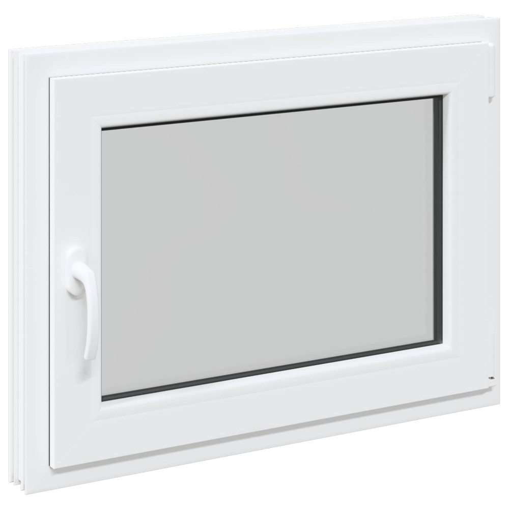Produktbild för Källarfönster RISOR 80 x 50 cm PVC och glas Vit
