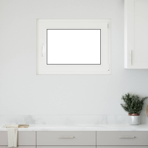 vidaXL Källarfönster RISOR 80 x 60 cm PVC och glas Vit