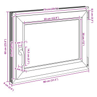 Produktbild för Källarfönster RISOR 80 x 60 cm PVC och glas Vit