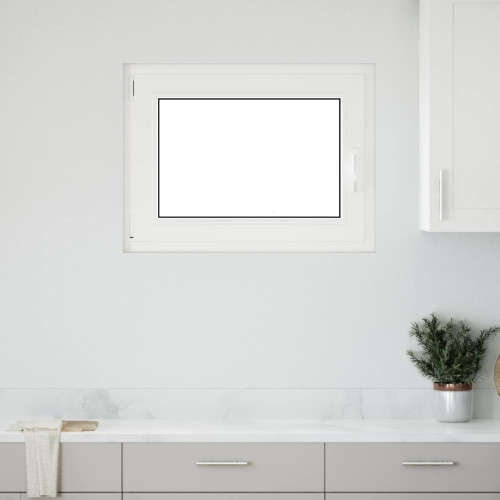 vidaXL Källarfönster RISOR 80 x 60 cm PVC och glas Vit