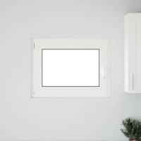 Produktbild för Källarfönster RISOR 80 x 60 cm PVC och glas Vit