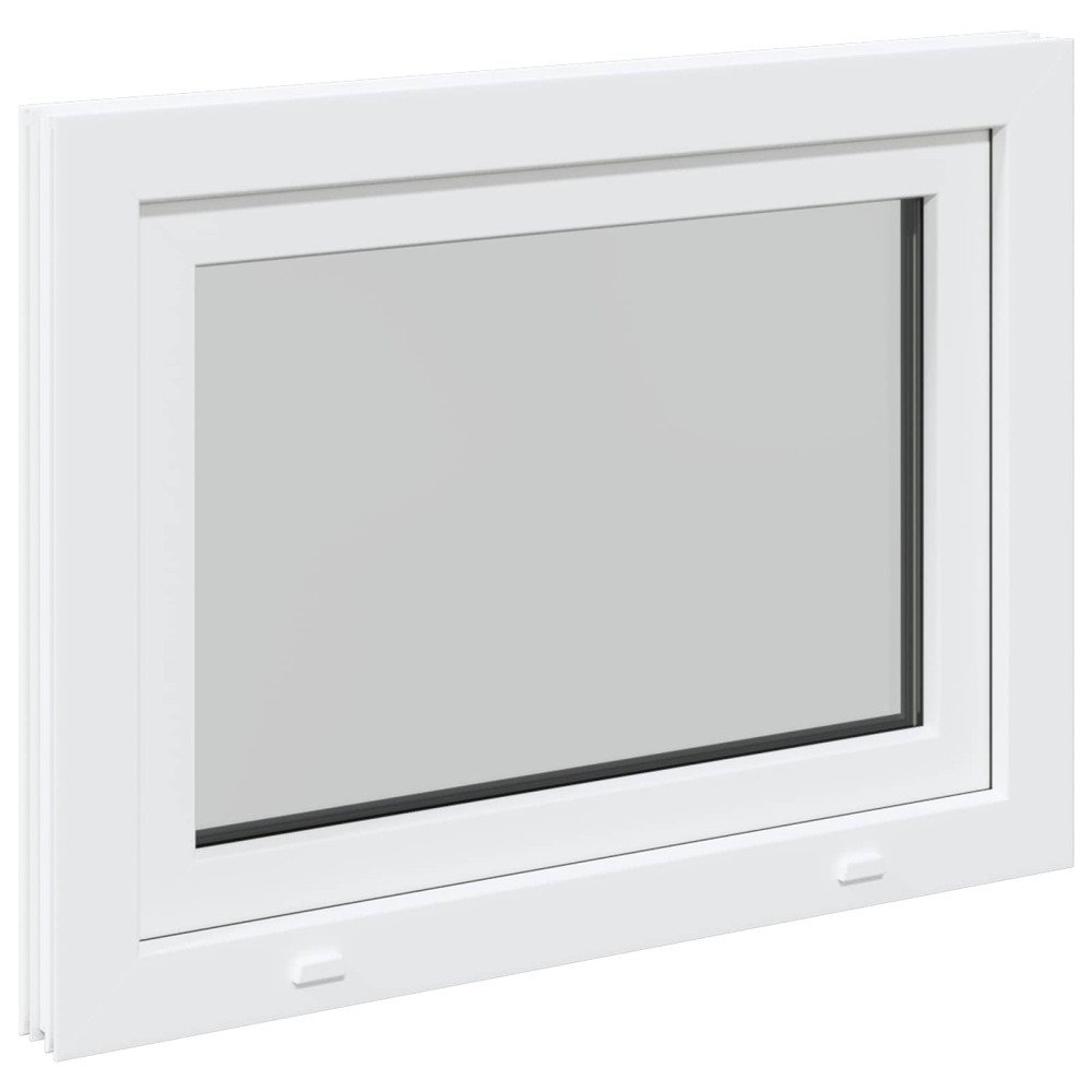 Produktbild för Källarfönster RISOR 80 x 60 cm PVC och glas Vit