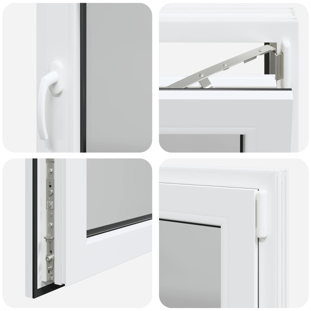 Produktbild för Källarfönster RISOR 80 x 70 cm PVC och glas Vit